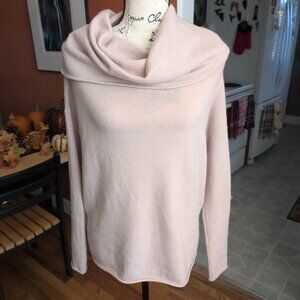 Vince 100% Cashmere Pale Pink Long Sleeve Cowl Neck Sweater  Size XS